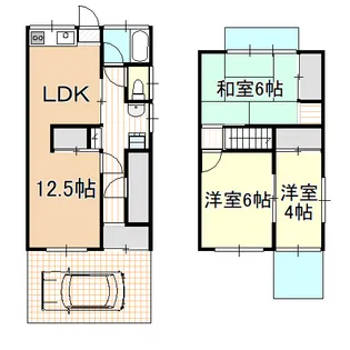 岡山県岡山市中区関【一戸建】の間取り