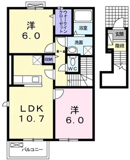 キャトル・セゾン B【2階】の間取り