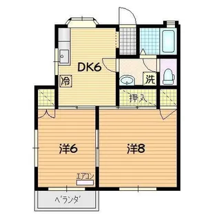タウンフラット茶畑 C【2階】の間取り