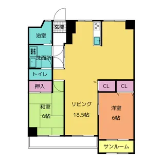 天白第二住宅4号棟【6階】の間取り