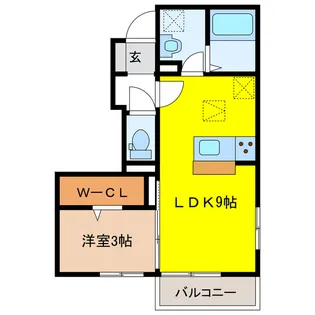 岐阜県岐阜市西荘3【アパート】の間取り
