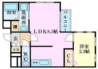 月光南観音参番館【2階】の間取り