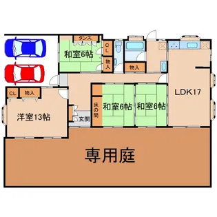鹿児島県鹿屋市下高隈町【一戸建】の間取り