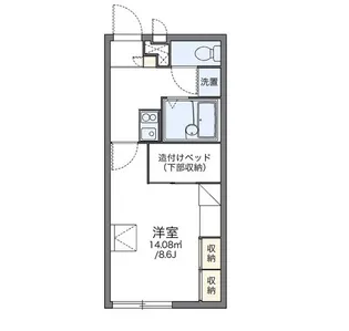 岡山県総社市中央6【アパート】の間取り