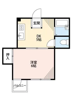 1DKの間取り画像