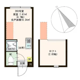 1Rの間取り画像