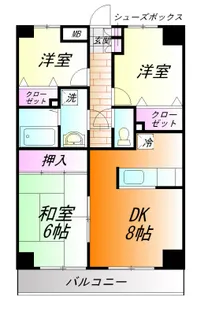 神奈川県小田原市堀之内【マンション】の間取り