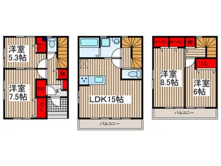 埼玉県川越市稲荷町【一戸建】の間取り