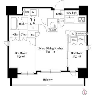 GRAN PASEO八丁堀II 【グランパセオ八丁堀II】【10階】の間取り