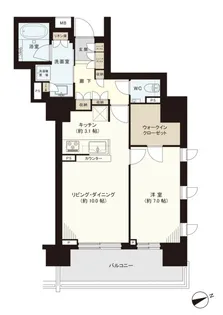 ウェリス六本木【15階】の間取り