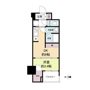 1DKの間取り画像