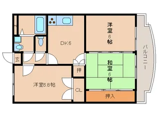 宮崎県北諸県郡三股町稗田【マンション】の間取り