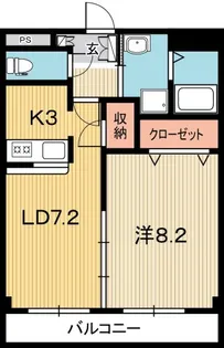 高知県高知市北久保【マンション】の間取り