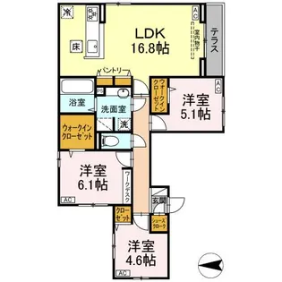 福島県郡山市開成5【アパート】の間取り