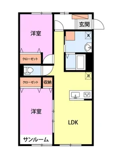 ディアハイツさくら【1階】の間取り