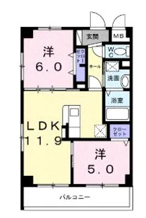グランツ うふざと【1階】の間取り