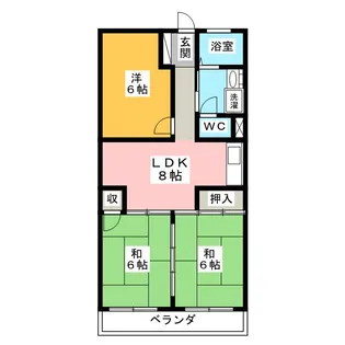 蜆橋ハイツ【3階】の間取り