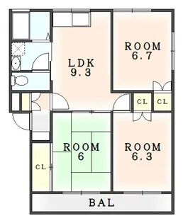 徳島県小松島市赤石町【マンション】の間取り
