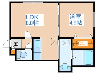 パシフィックヒルズ平岸【2階】の間取り