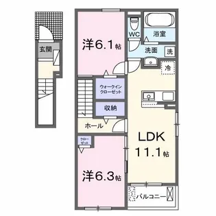 (仮)芝町アパートB【2階】の間取り