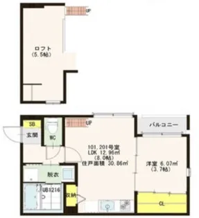 マリンコート堺【1階】の間取り