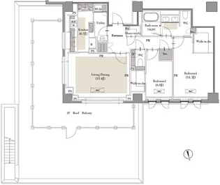 ROPPONGI PLACID 六本木プラシッド【2階】の間取り