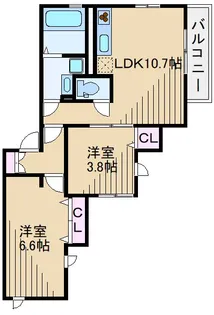 神奈川県横浜市港北区大倉山6【アパート】の間取り