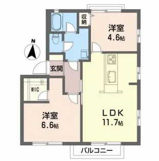 コージーコートB【1階】の間取り