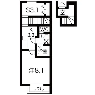 WEST SIDE B棟【1階】の間取り
