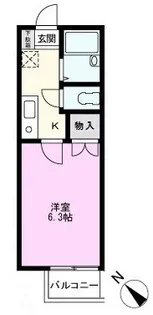 クラージュ南越谷【2階】の間取り