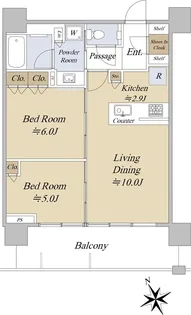 シティタワー新宿【22階】の間取り