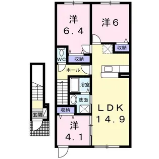 エレガンス・フルール【2階】の間取り