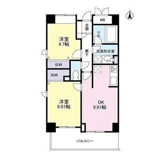 ジ・アパートメント ヒルトップ中野【4階】の間取り