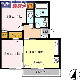 グリュックIII B棟【2階】の間取り