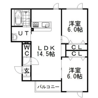 パルクアベニール参番館【1階】の間取り