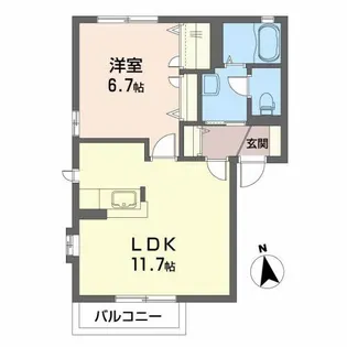コーポ鳥海II【1階】の間取り