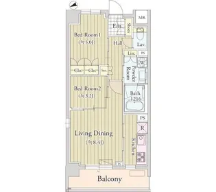 カハレア調布【2階】の間取り