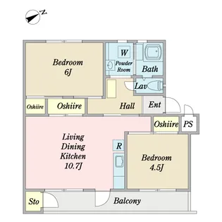 津田沼ハイムA棟【5階】の間取り