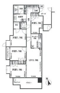 ブランズ川口栄町パークフロント【10階】の間取り