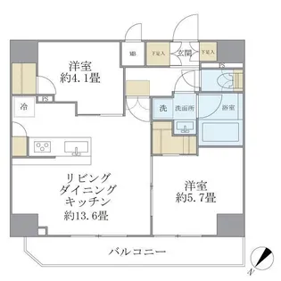 アジールコート町屋【14階】の間取り