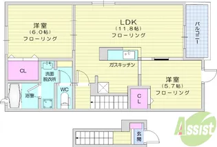 ソレイユ【2階】の間取り