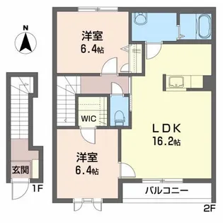 フェリーチェ ピァッツァ【2階】の間取り