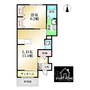 ユニバーサルテラスY【1階】の間取り