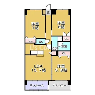 サン・クリスティ泉【5階】の間取り