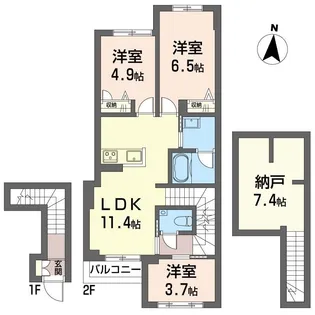 ザ グローヴ赤堤【2階】の間取り