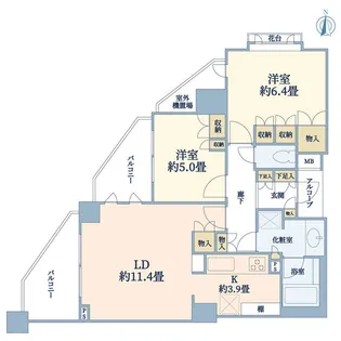 クレッセント用賀【2階】の間取り