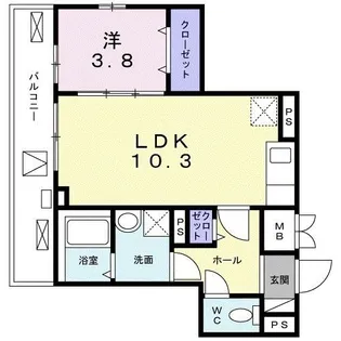 アンソレイエ 佐藤【5階】の間取り