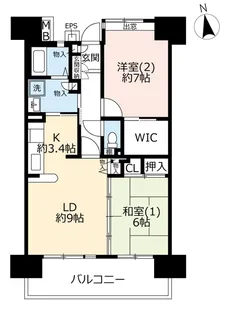 URグリーンプラザ園生【11階】の間取り