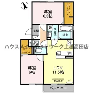 プレアセーナ南川【3階】の間取り