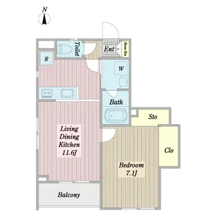 シエスタ用賀【1階】の間取り